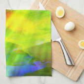 色の黄色い抽象的で継ぎ目が無い背景の緑 キッチンタオル (四つ折り)