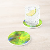 色の黄色い抽象的で継ぎ目が無い背景の緑 コースター (側面)