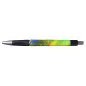 色の黄色い抽象的で継ぎ目が無い背景の緑 ボールペン (正面)