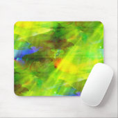 色の黄色い抽象的で継ぎ目が無い背景の緑 マウスパッド (マウス)