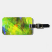 色の黄色い抽象的で継ぎ目が無い背景の緑 ラゲッジタグ (正面横)