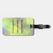 色の黄色い抽象的で継ぎ目が無い背景の緑 ラゲッジタグ (裏面横)
