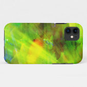 色の黄色い抽象的で継ぎ目が無い背景の緑 Case-Mate iPhoneケース (裏面(横))