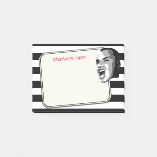 色の黒のストライプで叫んでいる人 ポストイット (正面)