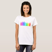 色の7つのマーカーの違う行 Tシャツ (正面フル)