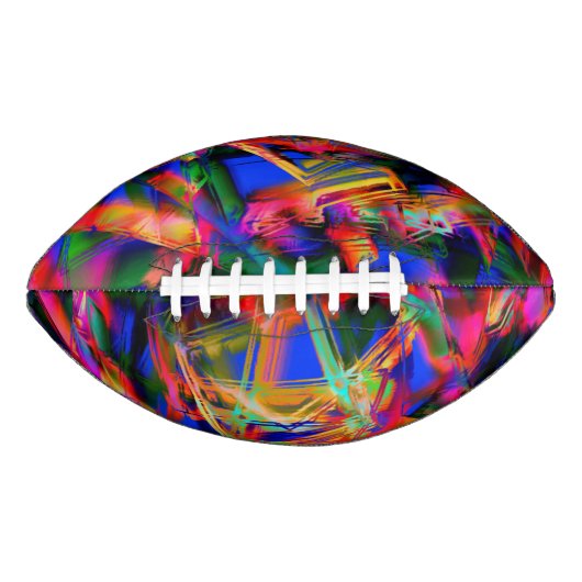 色の「ブラシストローク」で曲がったステンドスクエア アメリカンフットボール (正面)