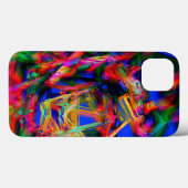 色の「ブラシストローク」で染色された正方形のツイスト Case-Mate iPhoneケース (裏面 (横))