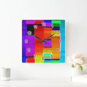 色のDNA スクエア壁時計 (ホーム)