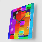 色のDNA スクエア壁時計 (傾斜)