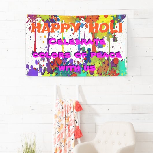色のHOLIのフェスティバル-はねかけます + あなたのアイディア 横断幕 (インサイチュ)