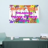 色のHOLIのフェスティバル-はねかけます + あなたのアイディア 横断幕 (トレードショー)