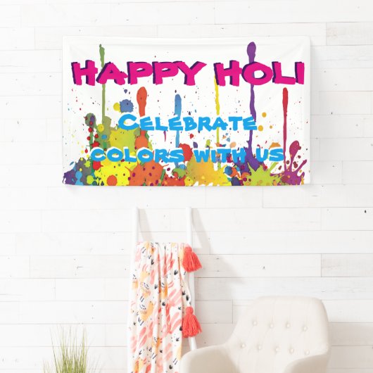 色のHOLIのフェスティバル- IIをはねかけます + あなたのアイディア 横断幕 (インサイチュ)