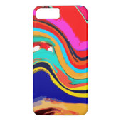 色のiPhone 7のプラスの場合のカラフルの抽象芸術の波 Case-Mate iPhoneケース (裏面)