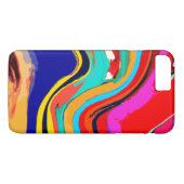 色のiPhone 7のプラスの場合のカラフルの抽象芸術の波 Case-Mate iPhoneケース (裏面(横))