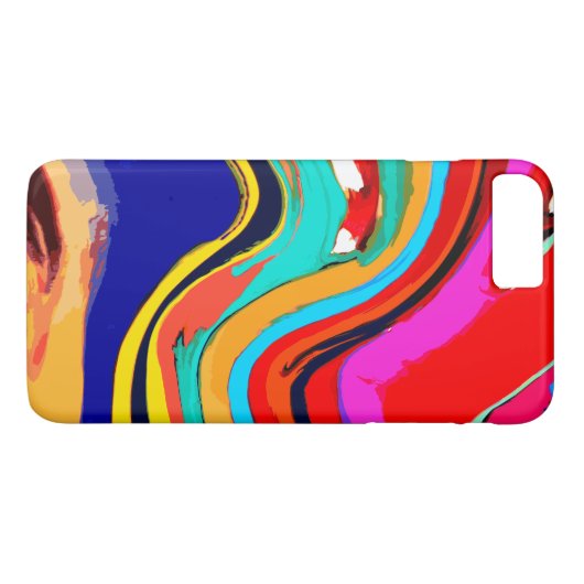 色のiPhone 7のプラスの場合のカラフルの抽象芸術の波 Case-Mate iPhoneケース (裏面(横))