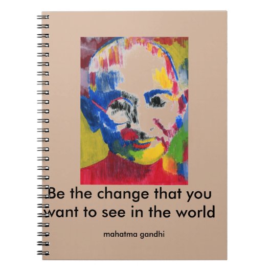 色のMahatma Gandhiのノートの顔 ノートブック (正面)