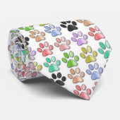 色のpawprintsのタイパターン ネクタイ (ロール)