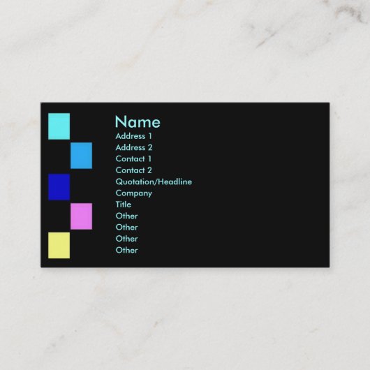 色のSquaersのプロフィールカード 名刺 (正面)
