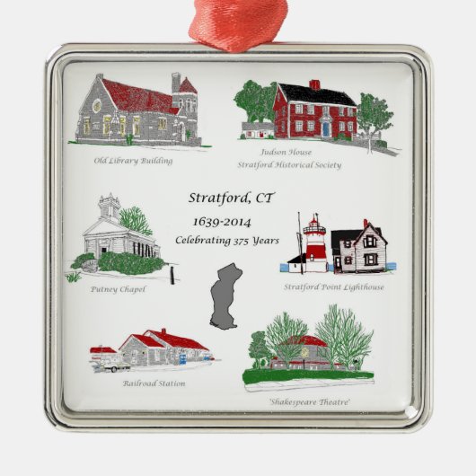 色のStratford 375 メタルオーナメント (正面)