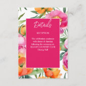 色はっきりしたピンクのオレンジの牡丹エレガント詳細 エンクロージャーカード (正面)