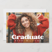 色はっきりしたフォント4写真の卒業 案内状 (正面)