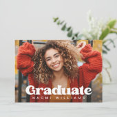 色はっきりしたフォント4写真の卒業 案内状 (スタンド正面)