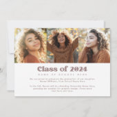 色はっきりしたフォント4写真の卒業 案内状 (裏面)