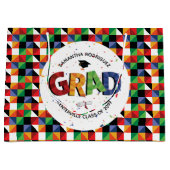 色はっきりした付きパターン ラージペーパーバッグ (正面)