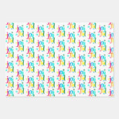 色はっきりした付き楽しいクリスマス ラッピングペーパーシート (正面)