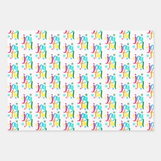 色はっきりした付き楽しいクリスマス ラッピングペーパーシート (正面)