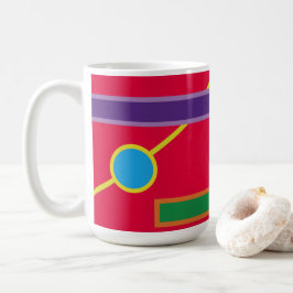 色はっきりした幾何学的デジタルアート コーヒーマグカップ