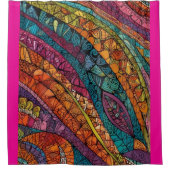 色はっきりした幾何学的抽象芸術アート シャワーカーテン (正面)