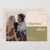 色はっきりした組版編集モダン1枚 セーブザデート (正面/裏面)