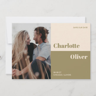 色はっきりした組版編集モダン1枚 セーブザデート