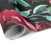 色はっきりした花と葉の色のパターン ラッピングペーパー (ロールコーナー)