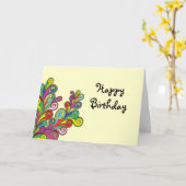 色はハッピーバースデーを振ります カード (黄色い花)