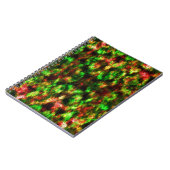 色は緑、黄色から赤の羽。 ノートブック (左側)