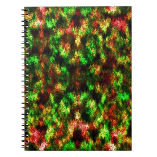 色は緑、黄色から赤の羽。 ノートブック (正面)