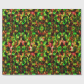 色は緑、黄色から赤の羽。 ラッピングペーパー (フラット)