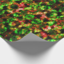 色は緑、黄色から赤の羽。 ラッピングペーパー