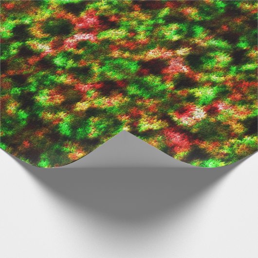 色は緑、黄色から赤の羽。 ラッピングペーパー (角)