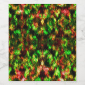 色は緑、黄色から赤の羽。 ワインラベル (シングルラベル)