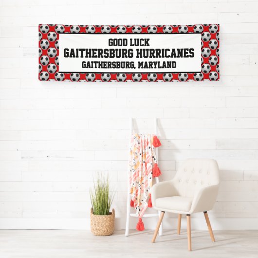 色または赤いサッカーチームを選択 横断幕 (インサイチュ)