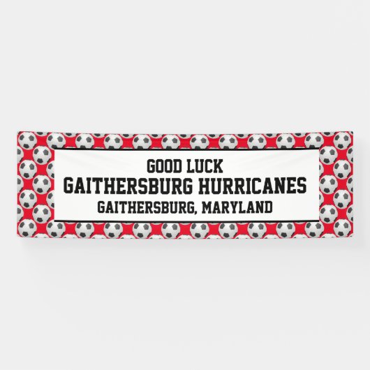 色または赤いサッカーチームを選択 横断幕 (横)