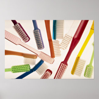 色や形違うの歯ブラシ ポスター