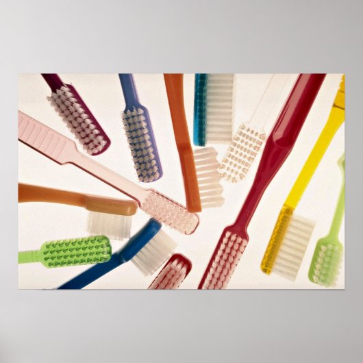 色や形違うの歯ブラシ ポスター (正面)