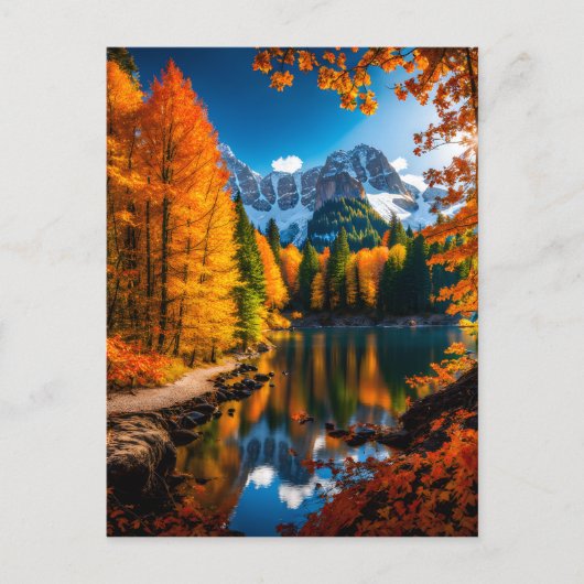 色や葉秋が変化し始めるにつれて シーズンポストカード (正面)