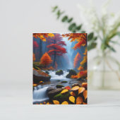 色や葉秋が変化し始めるにつれて ポストカード (スタンド正面)