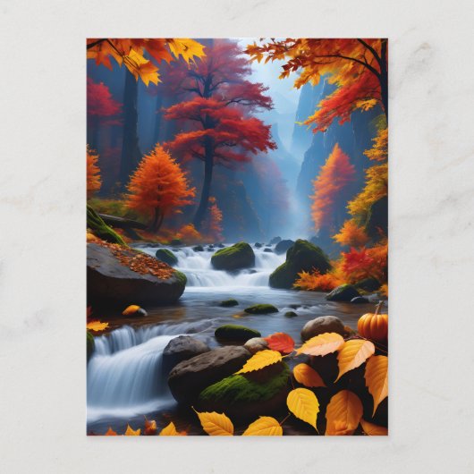色や葉秋が変化し始めるにつれて ポストカード (正面)