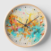 色や音符のメロディー 壁時計 (正面)